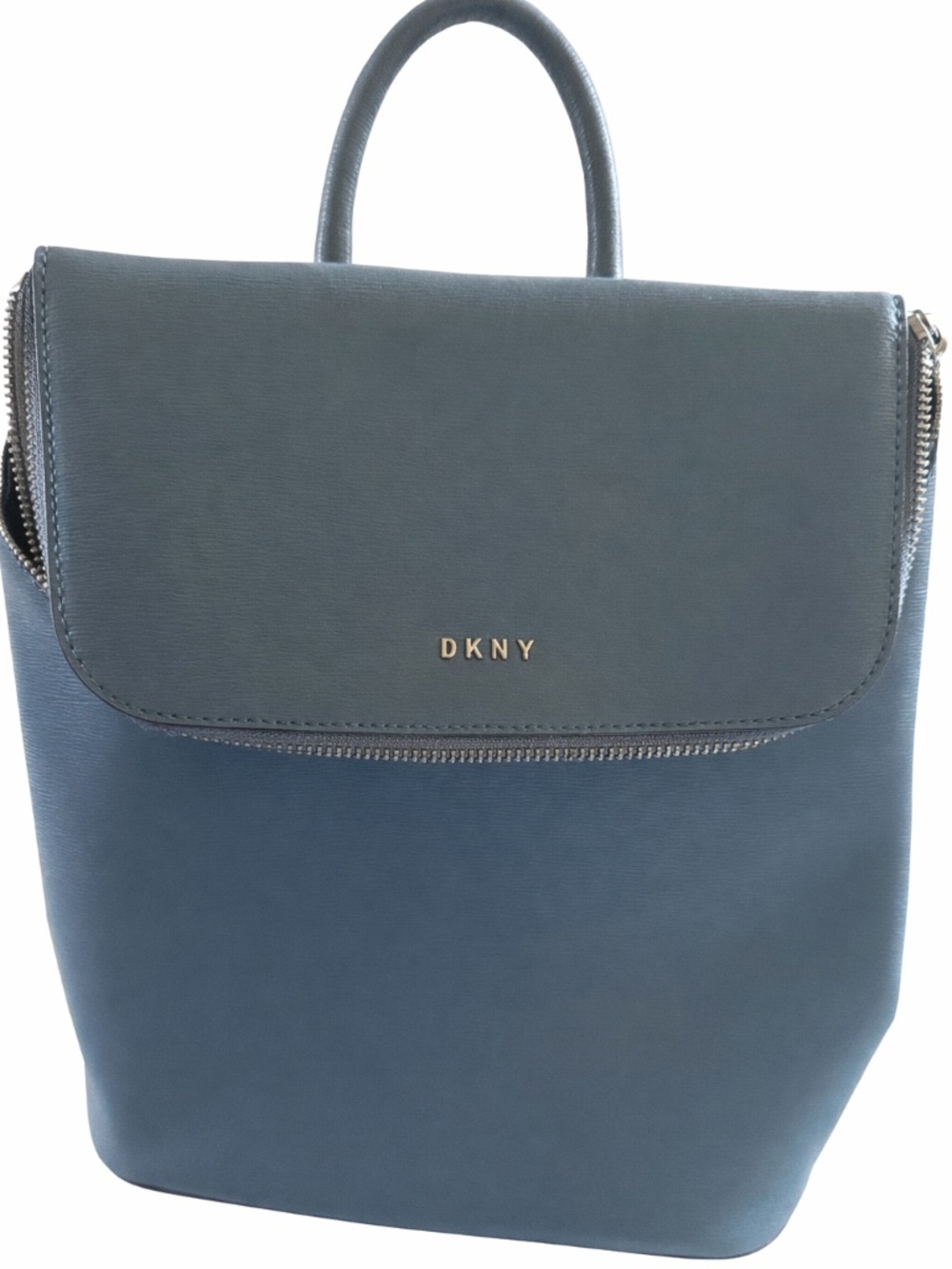 DKNY Blue Backpack Purse Silver Logo Adjustable Straps